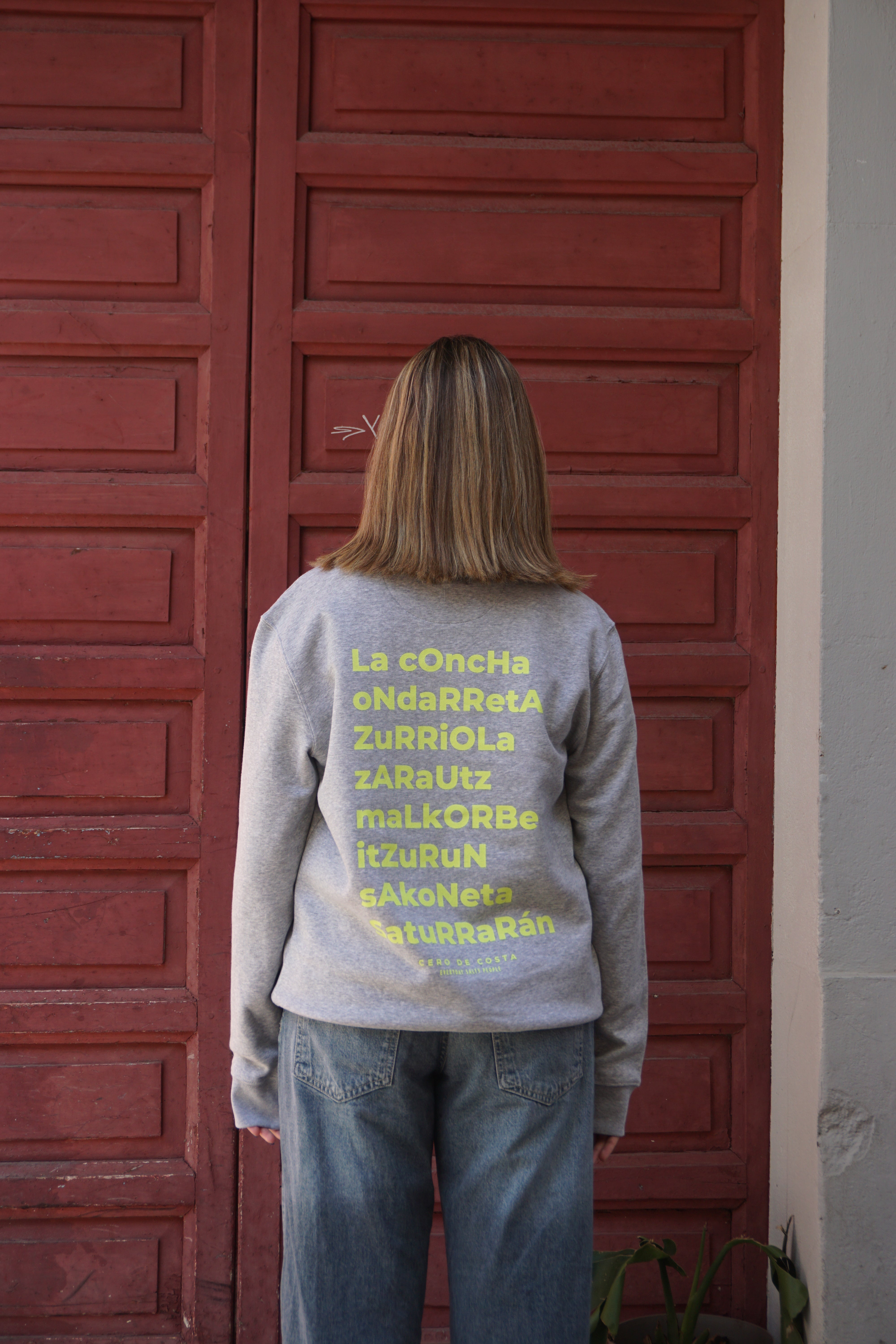 SUDADERA SAN SEBASTIAN GRIS/FLÚOR